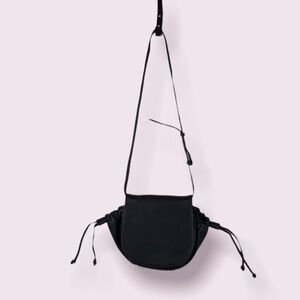 French Connection black drawstring crossbody